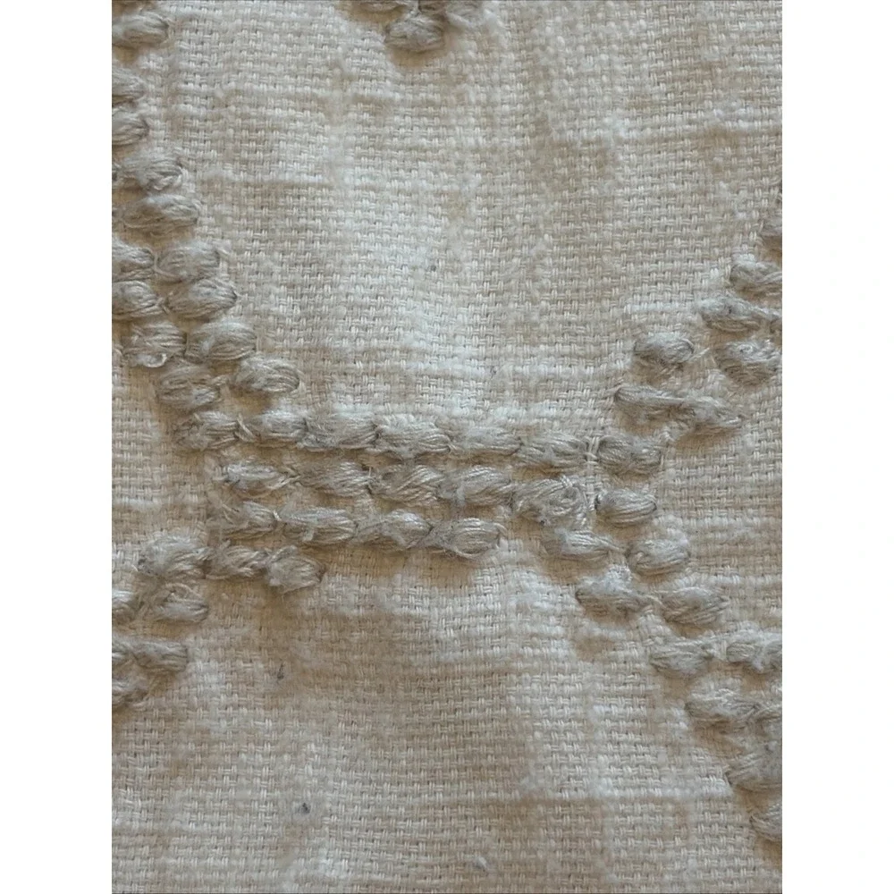 RH Restoration Hardware Textural Seed Stitch Cotton Pillow Cover Sham Euro Ivory